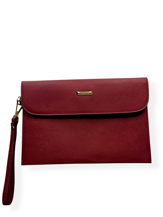 West Elm Handbags - West Elm Burgundy Wristlet Clutch Pouch Textured Faux Leather